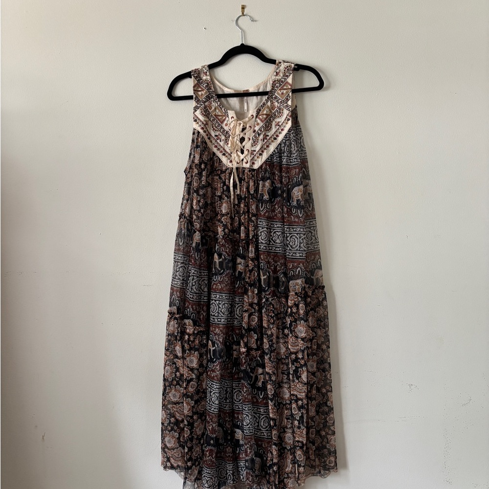 Free People Bohemian Floral Maxi Wanderers Dress
